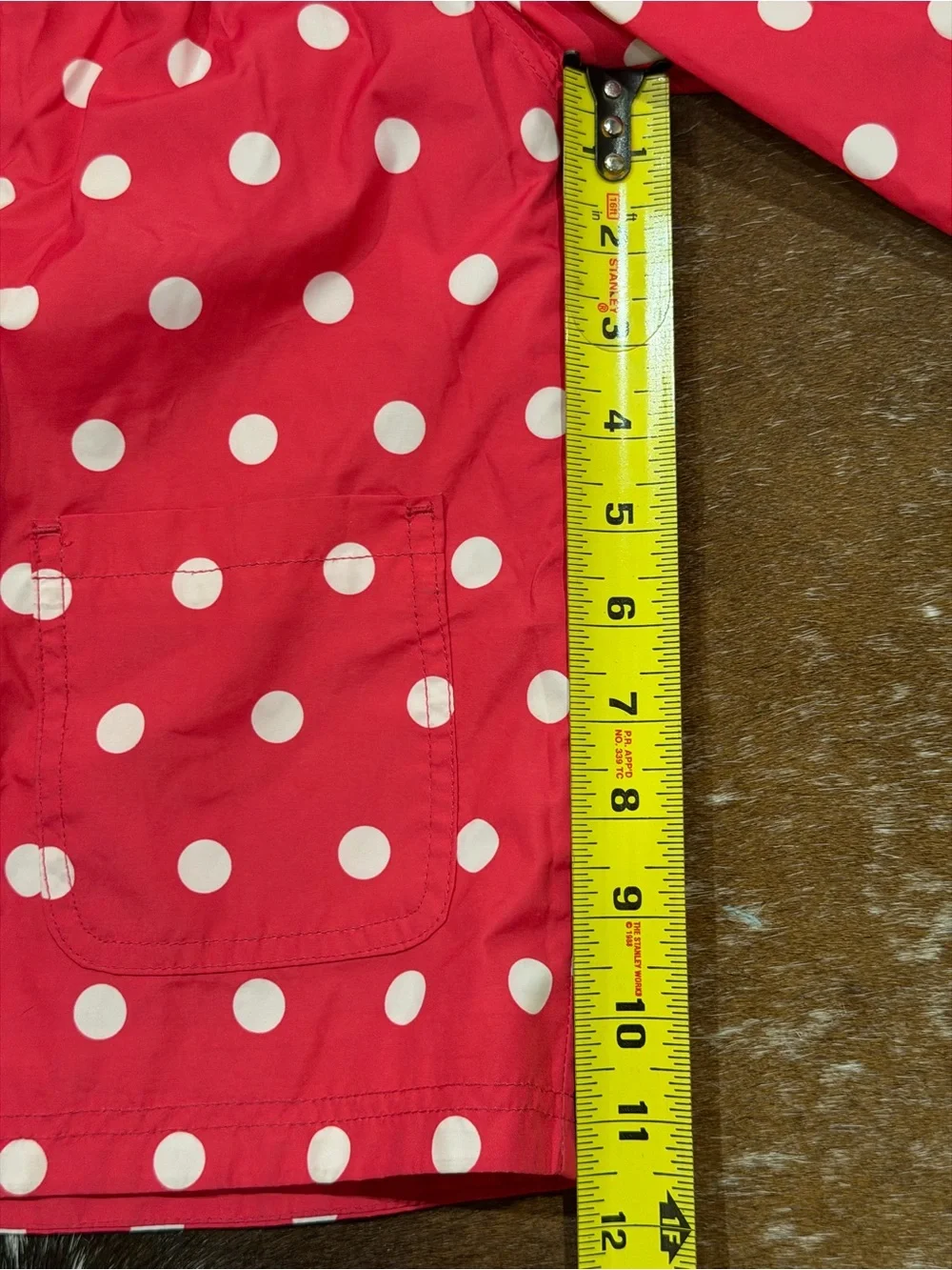 Circo Size 5T Pink Polka Dot Hooded Raincoat